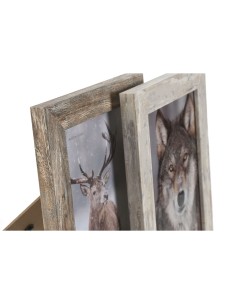 Cadre photo Home ESPRIT Blanc Naturel Verre polystyrène Scandinave 19,5 x 2 x 24,5 cm (2 Unités) 2