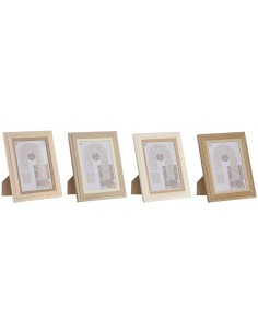 Cadre photo Home ESPRIT Multicouleur Aluminium Verre Bois MDF Scandi 16 x 2,8 x 21 cm (4 Unités)