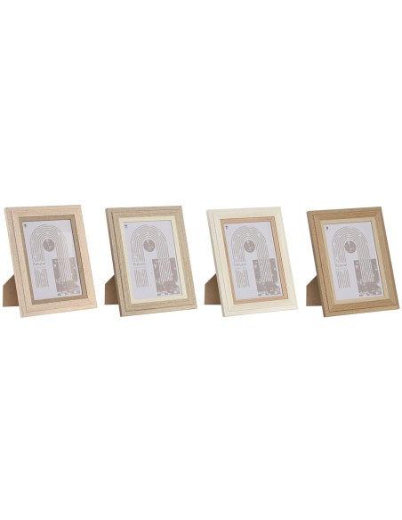 Cadre photo Home ESPRIT Multicouleur Aluminium Verre Bois MDF Scandi 16 x 2,8 x 21 cm (4 Unités)
