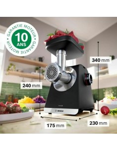 Hachoir BOSCH MFWS660B Noir Métal Acier inoxydable Plastique 500 W 2