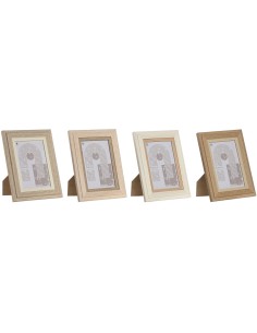 Cadre photo Home ESPRIT Multicouleur Verre Bois MDF Scandinave 13 x 2,8 x 18 cm (4 Unités)