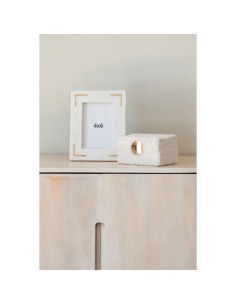 Cadre photo Home ESPRIT Blanc Doré Laiton Marbre Naturel Shabby Chic 20 x 2 x 25 cm 2