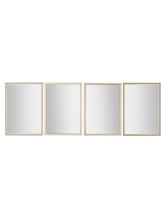 Miroir mural Home ESPRIT Blanc Marron Beige Gris 66 x 2 x 92 cm 70 x 2 x 97 cm (4 Unités)