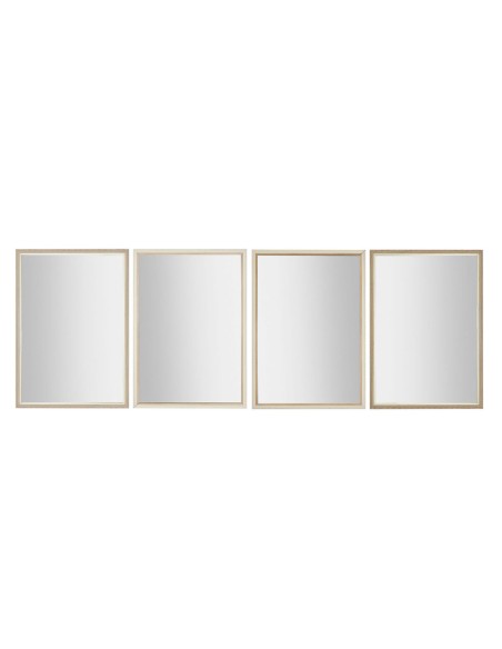 Miroir mural Home ESPRIT Blanc Marron Beige Gris 66 x 2 x 92 cm 70 x 2 x 97 cm (4 Unités)