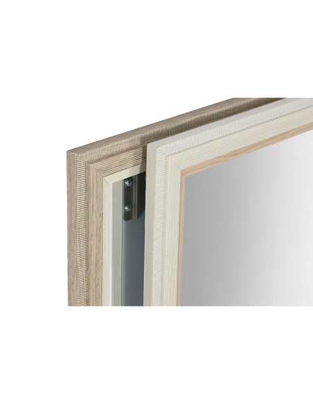 Miroir mural Home ESPRIT Blanc Marron Beige Gris 66 x 2 x 92 cm 70 x 2 x 97 cm (4 Unités)