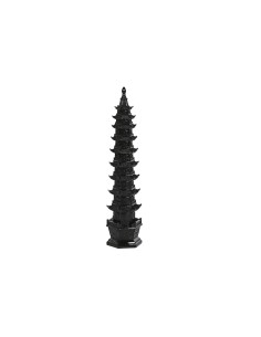Figurine Décorative Home ESPRIT Noir Oriental 9 x 9 x 41 cm