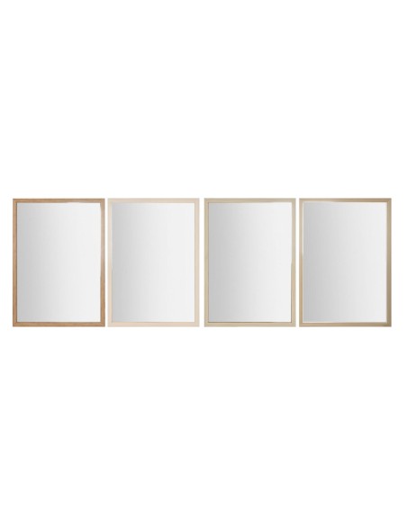 Miroir mural Home ESPRIT Blanc Marron Beige Gris 66 x 2 x 92 cm (4 Unités)