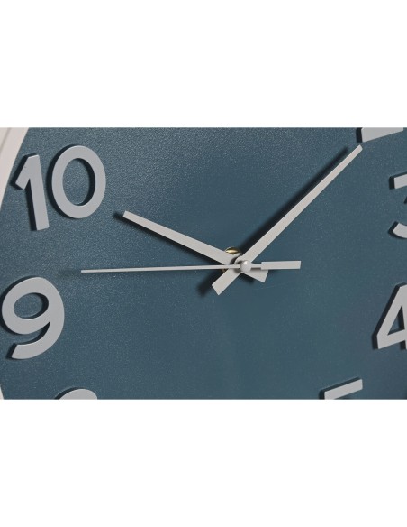 Horloge Murale Home ESPRIT Bleu Blanc Rose Moutarde PVC 30 x 4 x 30 cm (3 Unités)