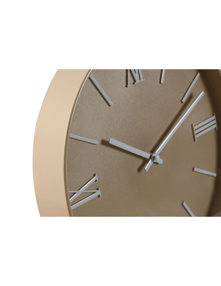 Horloge Murale Home ESPRIT Bleu Rose Moutarde PVC 30 x 4 x 30 cm (3 Unités)