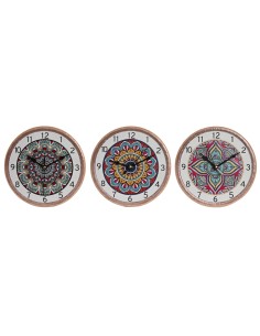 Horloge de table Home ESPRIT Céramique Mandala 16 x 1 x 16 cm