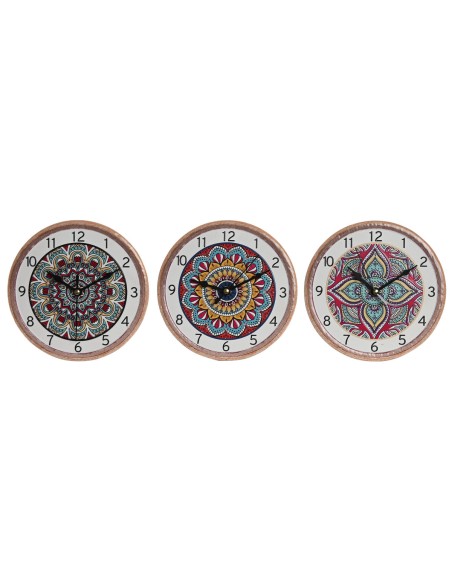 Horloge de table Home ESPRIT Céramique Mandala 16 x 1 x 16 cm