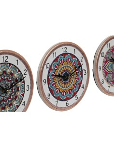 Horloge de table Home ESPRIT Céramique Mandala 16 x 1 x 16 cm 2