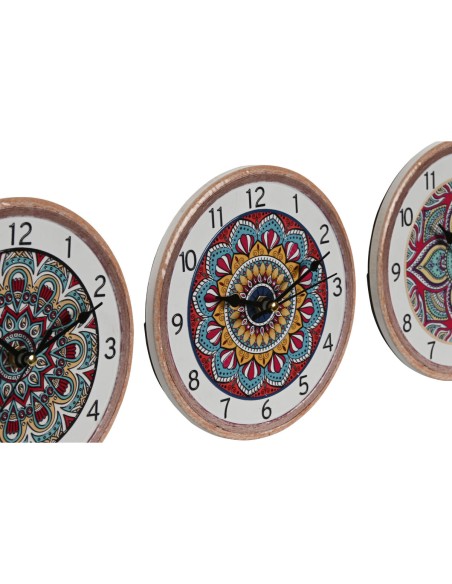 Horloge de table Home ESPRIT Céramique Mandala 16 x 1 x 16 cm