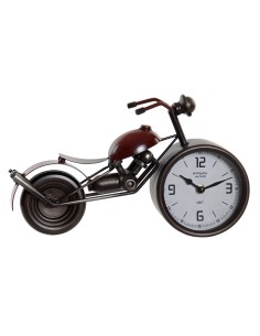 Horloge de table Home ESPRIT Rouge Métal Verre Bois MDF Moto Vintage 32,5 x 10 x 18 cm