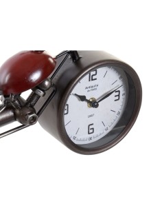 Horloge de table Home ESPRIT Rouge Métal Verre Bois MDF Moto Vintage 32,5 x 10 x 18 cm 2