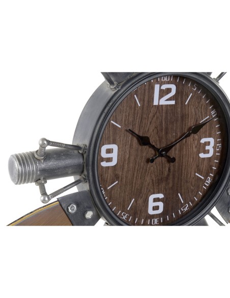 Horloge Murale Home ESPRIT Marron Noir Métal Bois MDF Vintage 121 x 7 x 106 cm