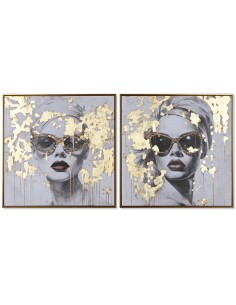 Cadre Home ESPRIT Doré chica 70 x 3,5 x 70 cm (2 Unités)