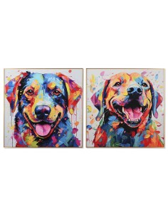 Cadre Home ESPRIT Moderne Chien 80 x 3 x 80 cm (2 Unités)