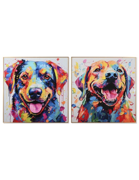 Cadre Home ESPRIT Moderne Chien 80 x 3 x 80 cm (2 Unités)