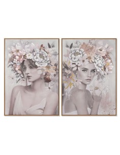 Cadre Home ESPRIT Fleurs Moderne 70 x 3,5 x 100 cm (2 Unités)