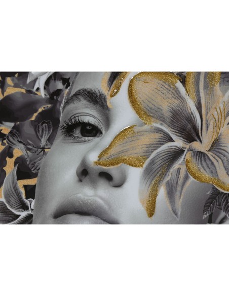 Cadre Home ESPRIT Fleurs Moderne 100 x 3,5 x 100 cm (2 Unités)