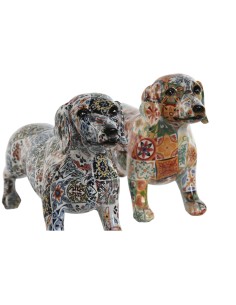 Figurine Décorative Home ESPRIT Multicouleur Chien méditerranéen 21 x 6 x 12 cm (2 Unités) 2