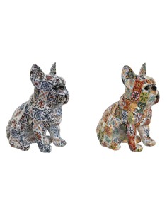 Figurine Décorative Home ESPRIT Multicouleur Chien méditerranéen 10 x 13 x 16 cm (2 Unités)