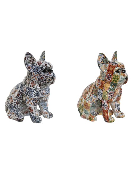 Figurine Décorative Home ESPRIT Multicouleur Chien méditerranéen 10 x 13 x 16 cm (2 Unités)