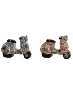 Figurine Décorative Home ESPRIT Multicouleur méditerranéen scooter 14 x 8 x 11 cm (2 Unités)