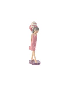 Figurine Décorative Home ESPRIT Rose Mauve chica 7 x 11 x 27 cm