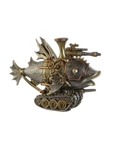 Figurine Décorative Home ESPRIT Gris Multicouleur Poisson 31,5 x 9 x 22 cm