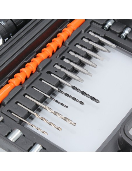 Set de forage et accessoires Ferrestock FSKTAB101 21 V 25 Pièces