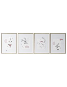 Cadre DKD Home Decor Visage Scandinave 45 x 2,5 x 60 cm (4 Unités)