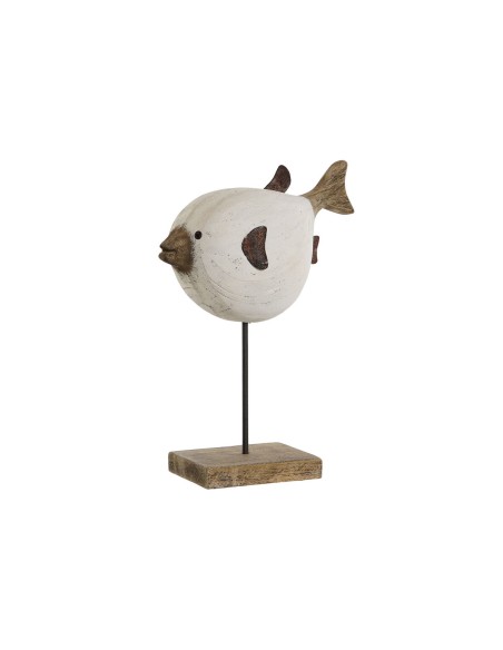 Figurine Décorative Home ESPRIT Blanc Naturel Poisson 24 x 10 x 33 cm