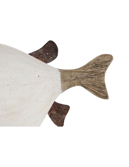Figurine Décorative Home ESPRIT Blanc Naturel Poisson 24 x 10 x 33 cm