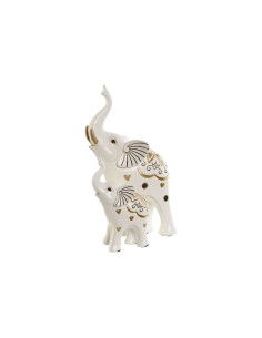 Figurine Décorative Home ESPRIT Blanc Doré Eléphant Romantique 11 x 8 x 19 cm