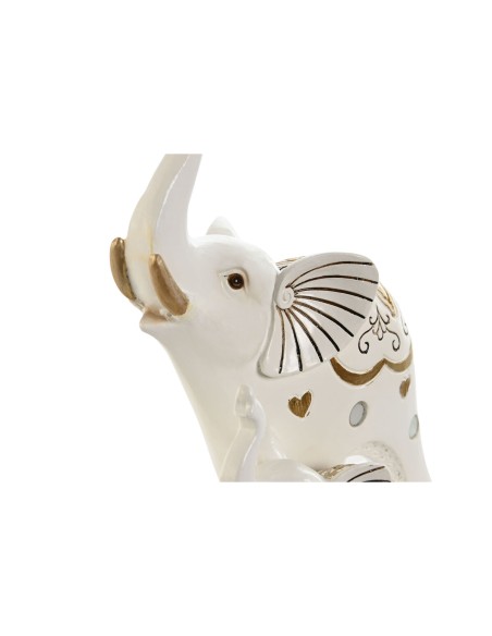 Figurine Décorative Home ESPRIT Blanc Doré Eléphant Romantique 11 x 8 x 19 cm