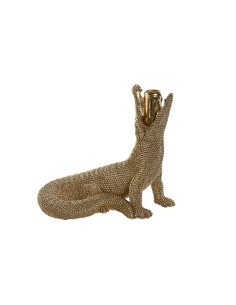Figurine Décorative Home ESPRIT Doré Crocodile 26,5 x 18 x 23,5 cm