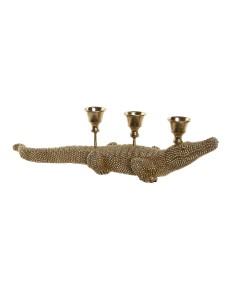 Figurine Décorative Home ESPRIT Doré Pot à Bougie 42,5 x 12,5 x 11,5 cm
