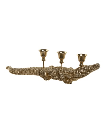 Figurine Décorative Home ESPRIT Doré Pot à Bougie 42,5 x 12,5 x 11,5 cm