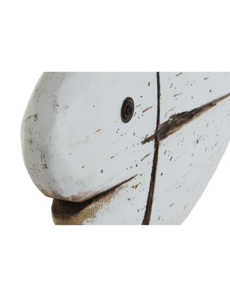 Figurine Décorative Home ESPRIT Blanc Naturel Poisson Finition vieillie (2 Unités)