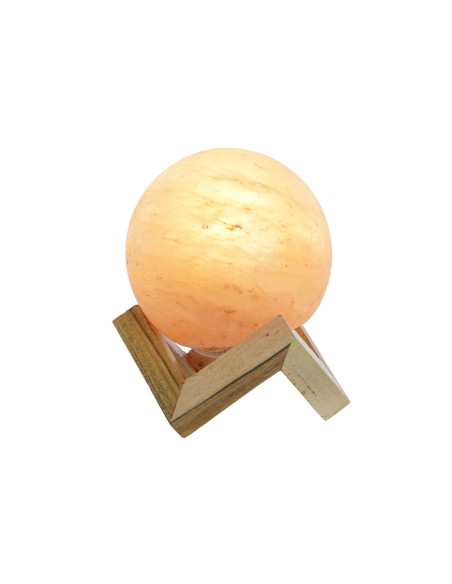 Lampe de bureau DKD Home Decor Marron Rose Sel Acacia 15 W 220 V 15 x 15 x 20 cm