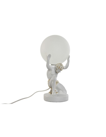 Lampe de bureau Home ESPRIT Blanc Doré Résine Plastique 220 V 14 x 14 x 32 cm