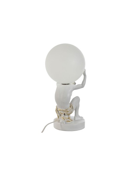 Lampe de bureau Home ESPRIT Blanc Doré Résine Plastique 220 V 14 x 14 x 32 cm