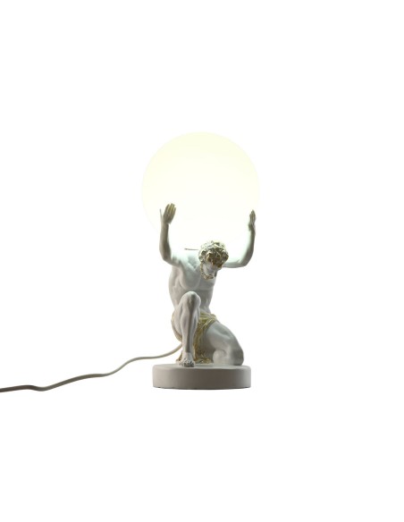 Lampe de bureau Home ESPRIT Blanc Doré Résine Plastique 220 V 14 x 14 x 32 cm