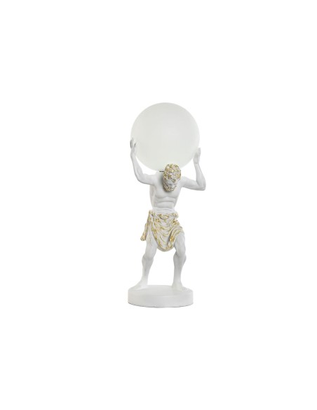 Lampe de bureau Home ESPRIT Blanc Doré Résine Plastique 220 V 18 x 17 x 44 cm