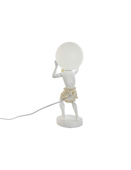 Lampe de bureau Home ESPRIT Blanc Doré Résine Plastique 220 V 18 x 17 x 44 cm