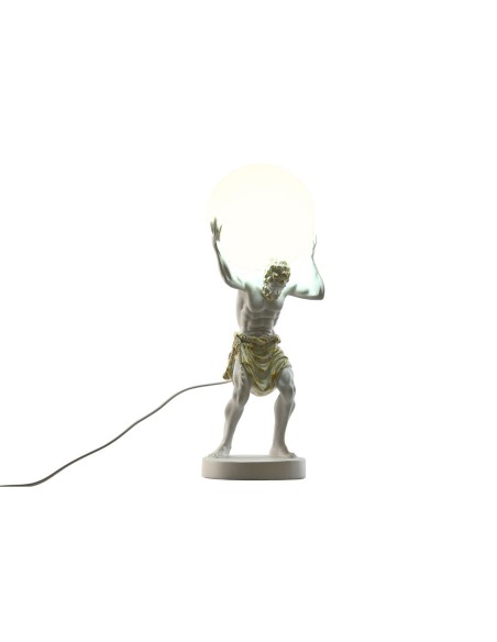 Lampe de bureau Home ESPRIT Blanc Doré Résine Plastique 220 V 18 x 17 x 44 cm