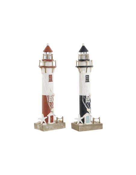 Figurine Décorative Home ESPRIT Bleu Blanc Rouge 11 x 7,5 x 36,5 cm (2 Unités)