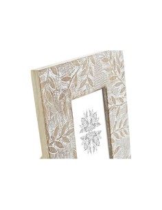 Cadre photo DKD Home Decor Blanc Naturel Verre Bois de manguier Indien 20 x 1,3 x 25 cm 2